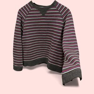 Classic vintage 90s gym gray striped soft sweatshirt varsity stripe soft cozy